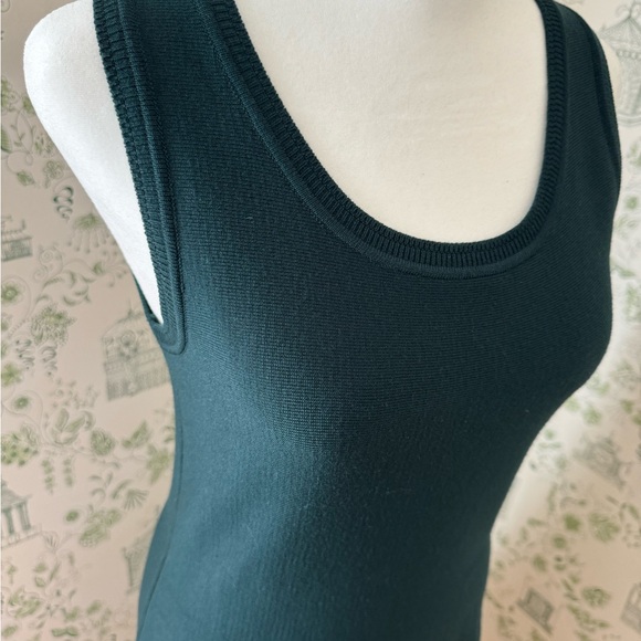 Oscar De La Renta Green Knit Wool and Fur Couture Dress - M - Picture 3 of 9